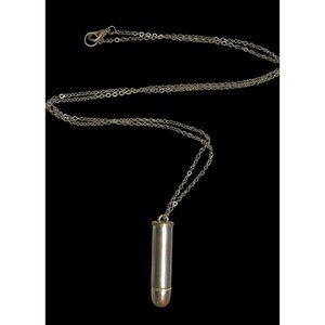 Vintage Metallic Shotgun Shell Pendant Necklace